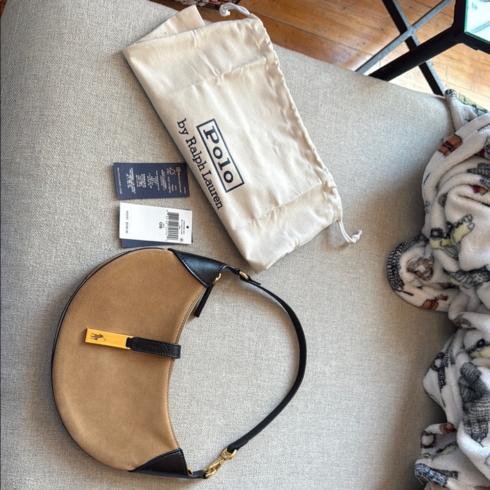NWT Polo ID Mini Suede Shoulder Bag